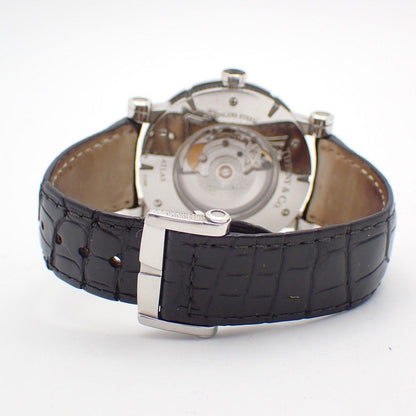 Tiffany & Co Atlas Gent Automatic Winding Watch Black Dial Slotted Back Leather — view 3
