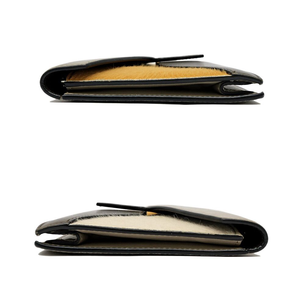 Celine Wallet Leather Calf Hair Beige Yellow Ivory — view 3