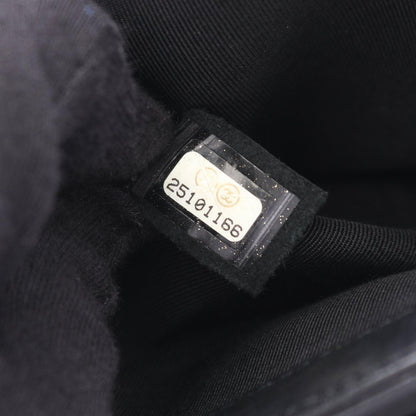 Chanel Shoulder Bag Stitch Black Silver Lambskin Chain — view 5