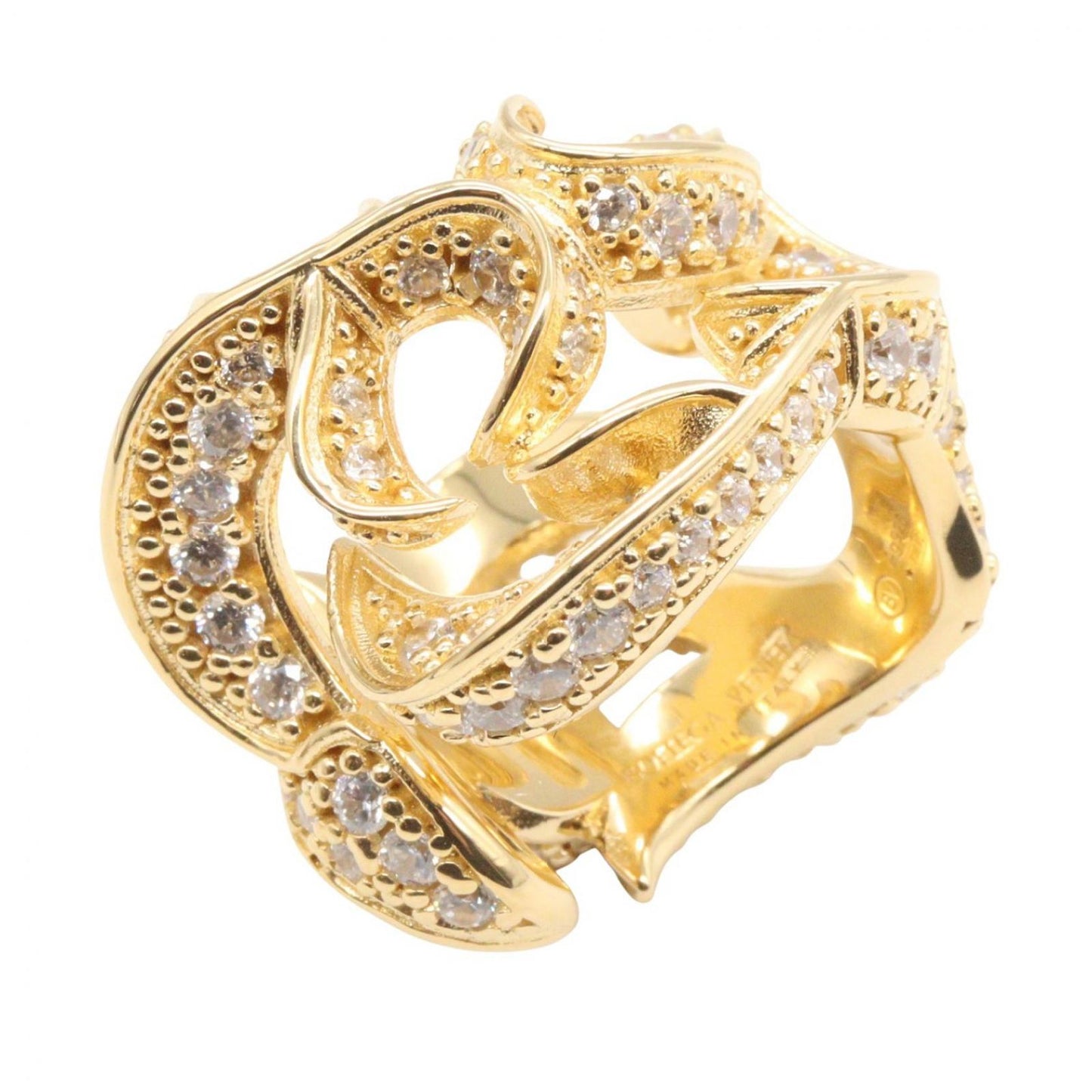 Bottega Veneta Ring CZ Sterling Silver 925 Diamond