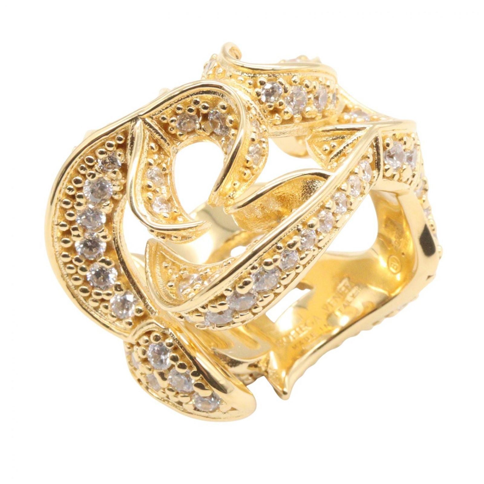 Bottega Veneta Ring CZ Sterling Silver 925 Diamond