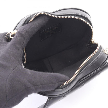 Chanel Shoulder Bag Heart Chain Clutch Quilted Black Lambskin — view 3