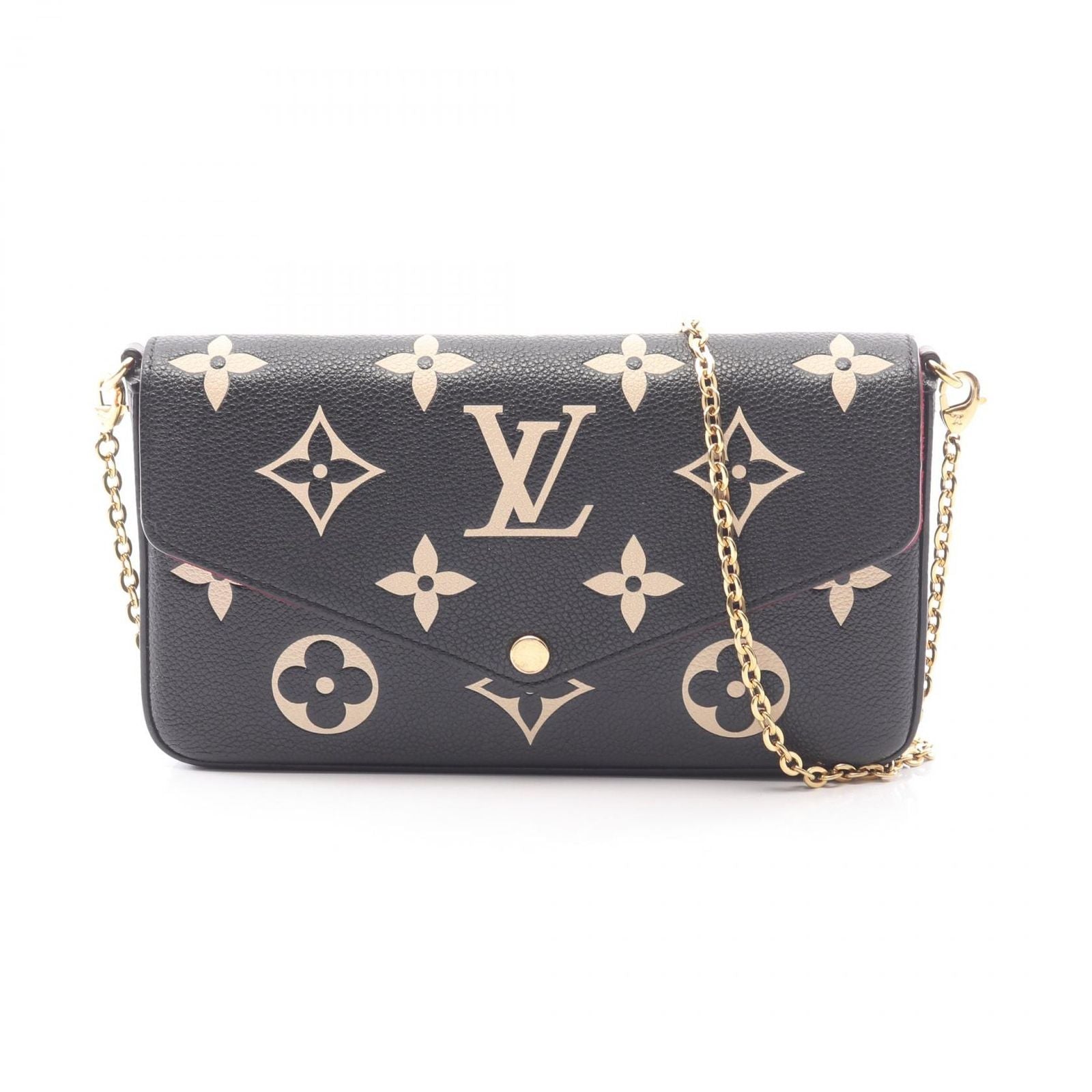 Louis Vuitton Shoulder Bag Pochette Felicity Bicolor Black Beige Leather