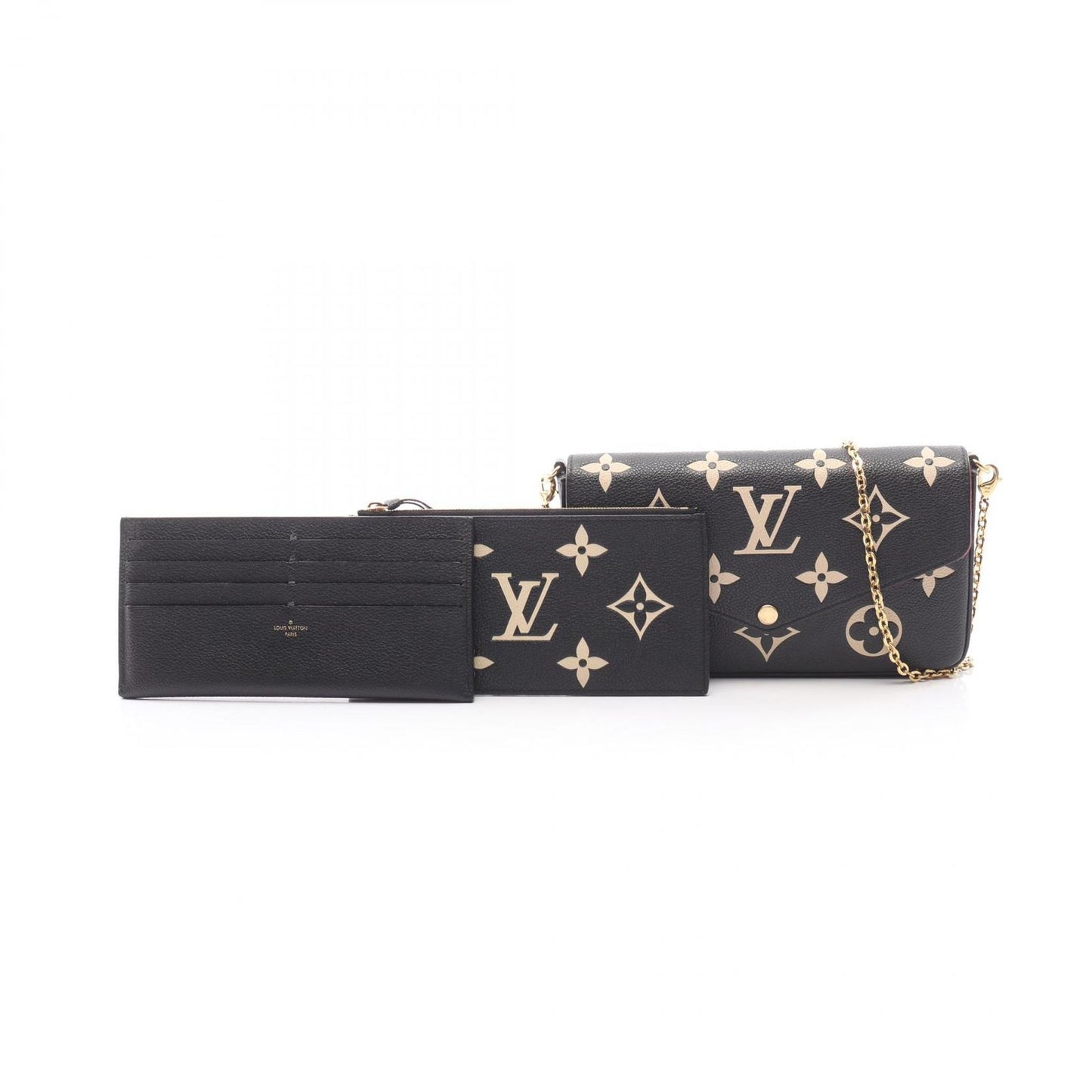Louis Vuitton Shoulder Bag Pochette Felicity Bicolor Black Beige Leather — view 5