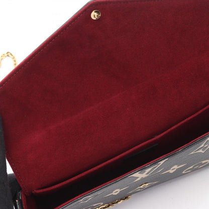 Louis Vuitton Shoulder Bag Pochette Felicity Bicolor Black Beige Leather — view 7