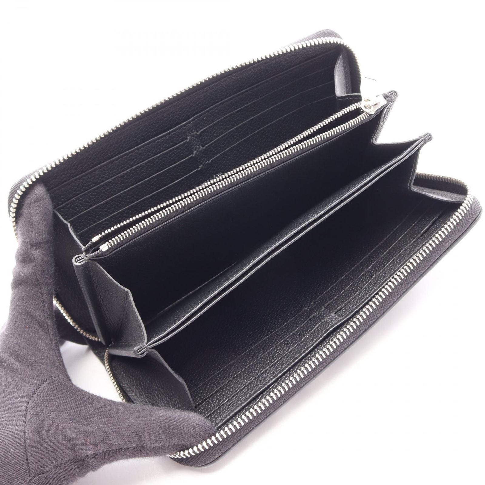 Louis Vuitton Round Wallet LV YK Zippy Monogram Empreinte Noir White Leather — view 3