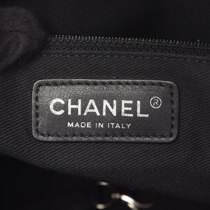 Chanel Tote Quilted Black Caviar Leather CC Logo Chain — view 4
