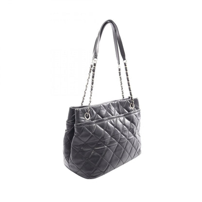 Chanel Tote Quilted Black Caviar Leather CC Logo Chain — view 2
