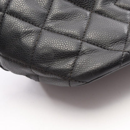 Chanel Tote Quilted Black Caviar Leather CC Logo Chain — view 9