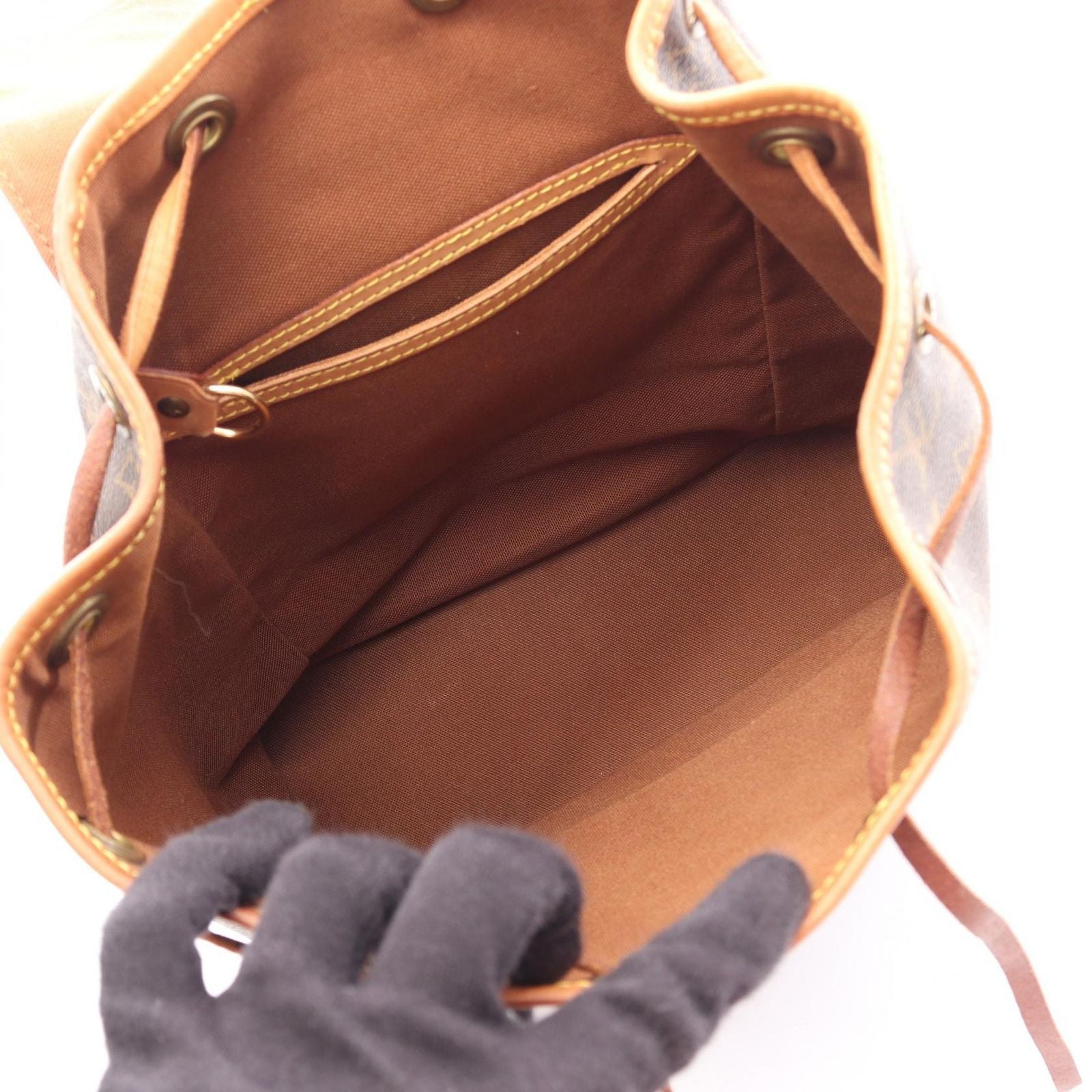 Louis Vuitton Backpack Montsouris MM Canvas Leather — view 3