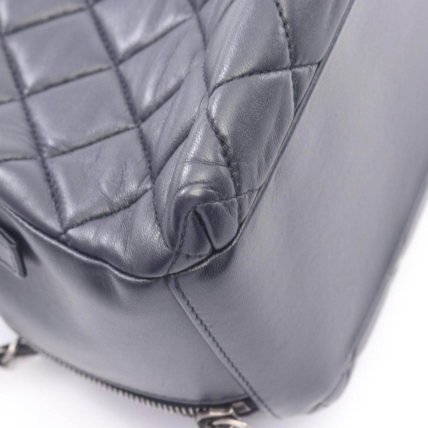 Chanel Shoulder Bag Quilted 2-Way Navy Leather — view 7