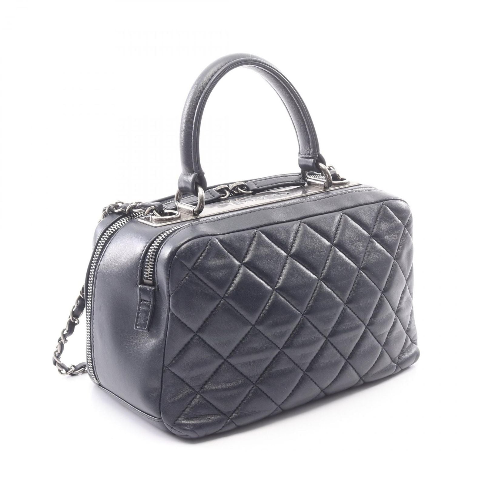 Chanel Shoulder Bag Quilted 2-Way Navy Leather — view 2