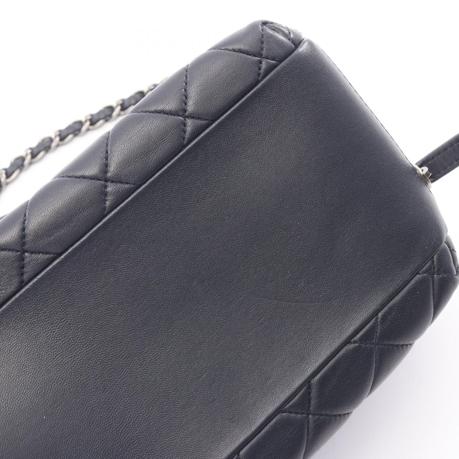 Chanel Shoulder Bag Quilted 2-Way Navy Leather — view 8