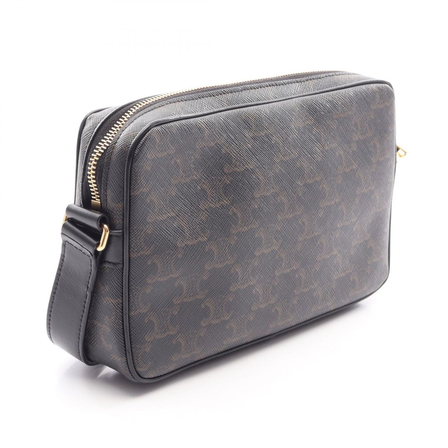 Celine Shoulder Bag Trio Black Canvas Leather — view 2