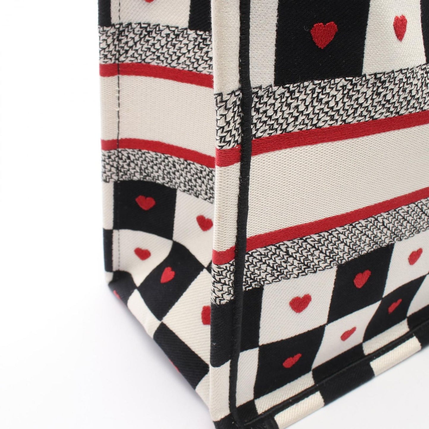 Dior Tote Book Amour D-chess White Black Red Canvas — view 7