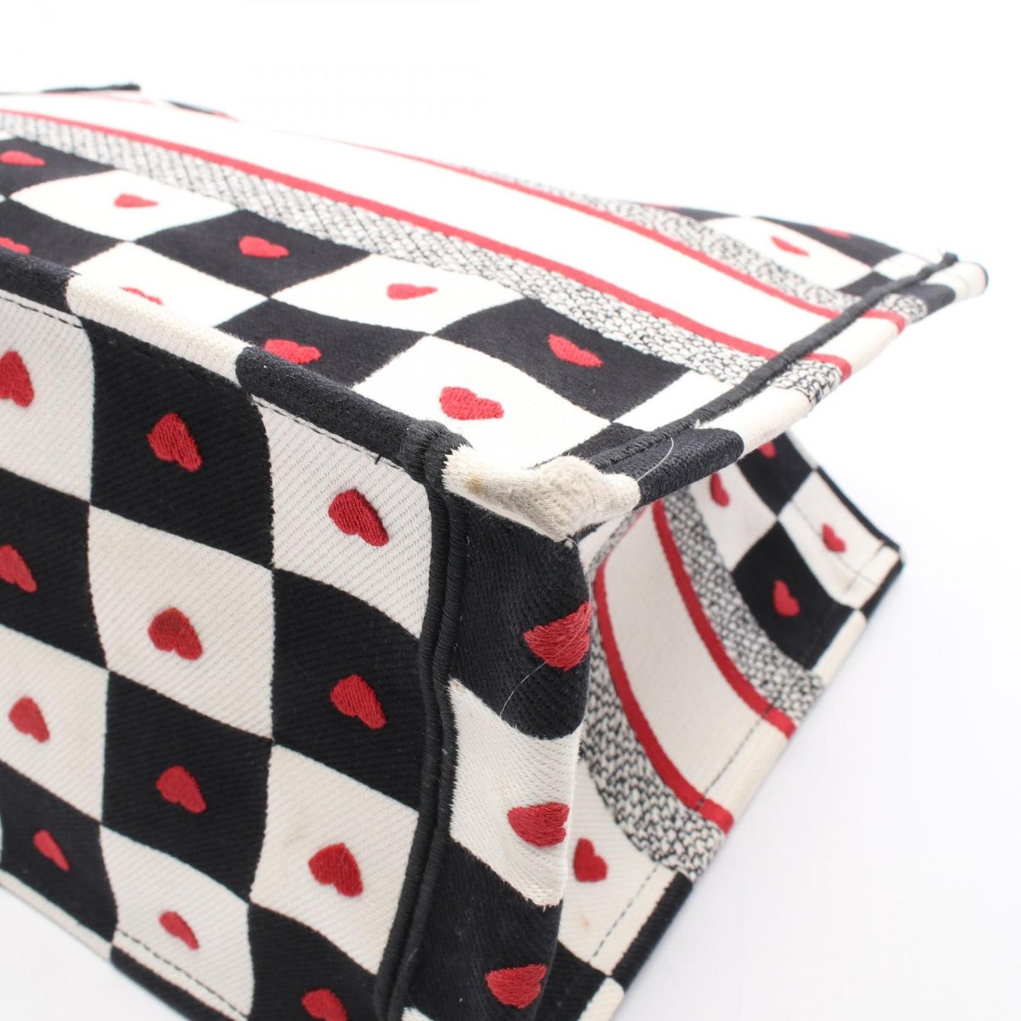 Dior Tote Book Amour D-chess White Black Red Canvas — view 5