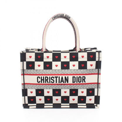 Dior Tote Book Amour D-chess White Black Red Canvas