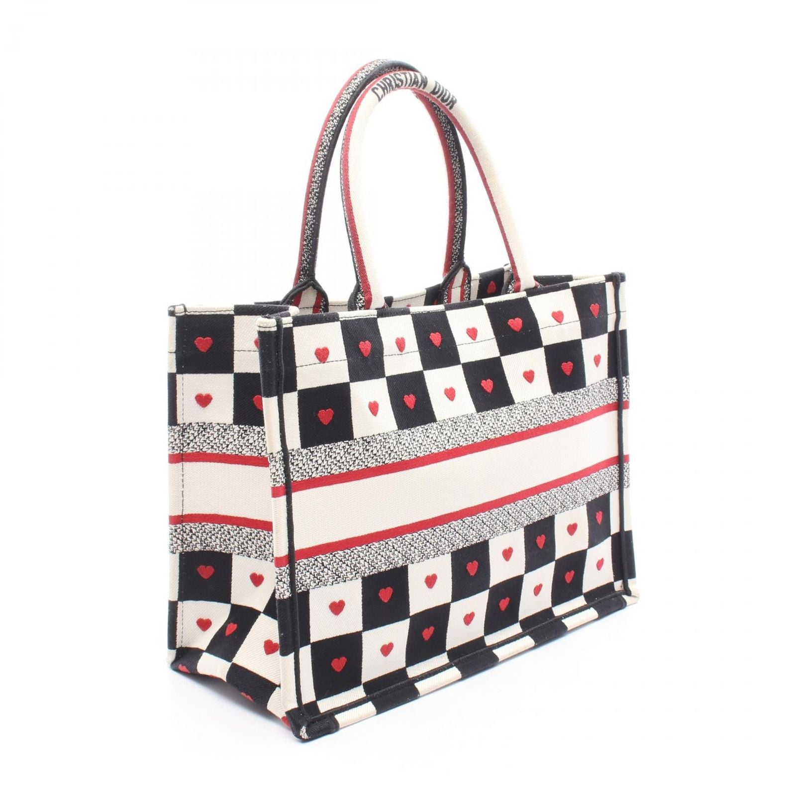 Dior Tote Book Amour D-chess White Black Red Canvas — view 2