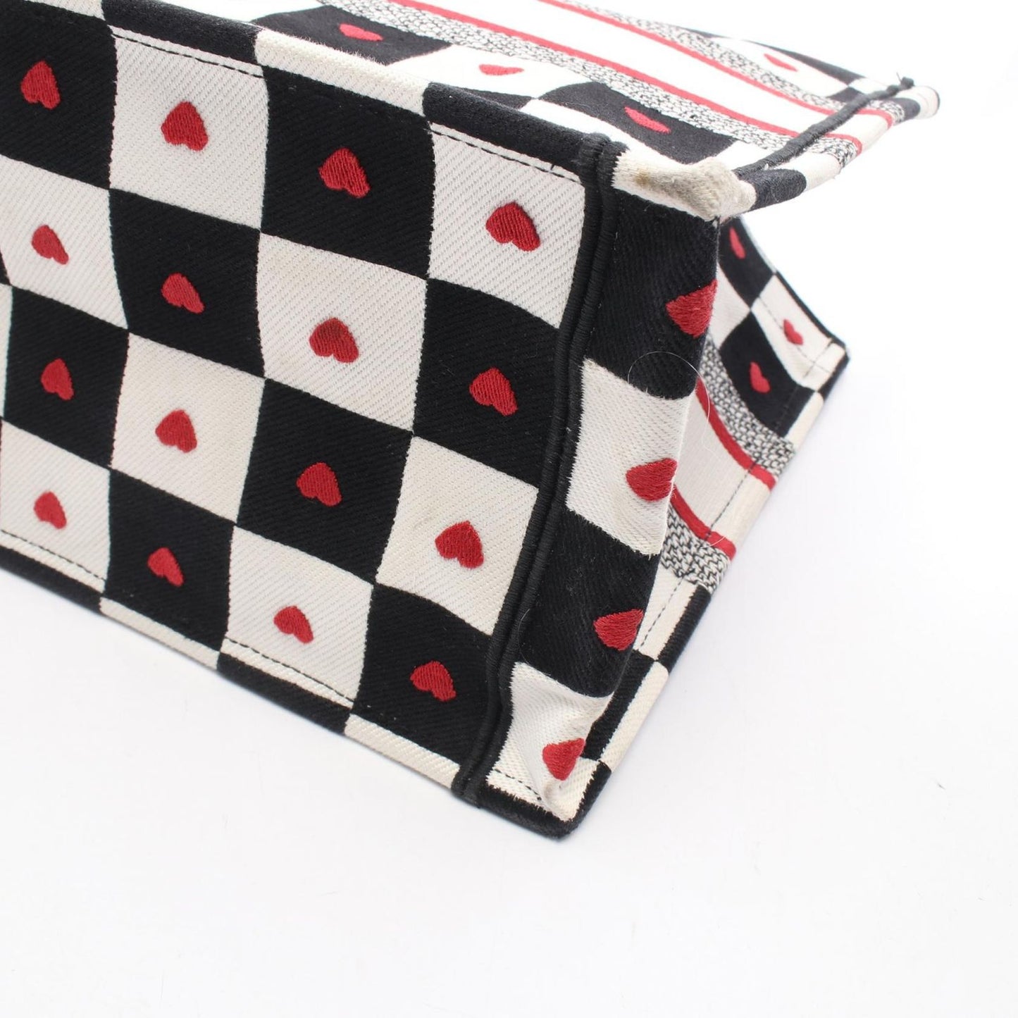 Dior Tote Book Amour D-chess White Black Red Canvas — view 8