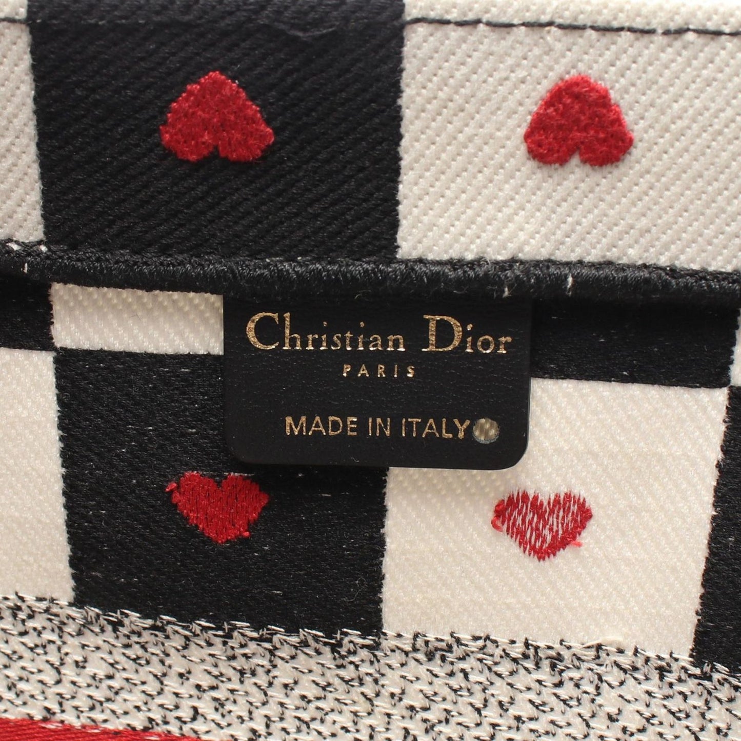 Dior Tote Book Amour D-chess White Black Red Canvas — view 4