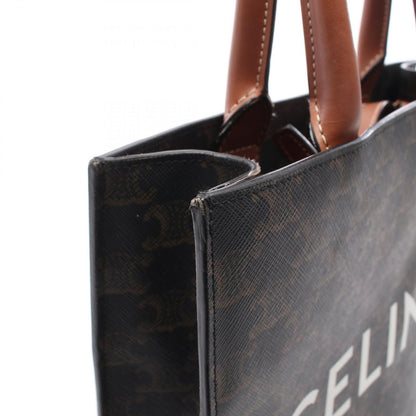 Celine Tote Small Vertical Cover Trio 2-Way Dark Brown Canvas Leather — view 8