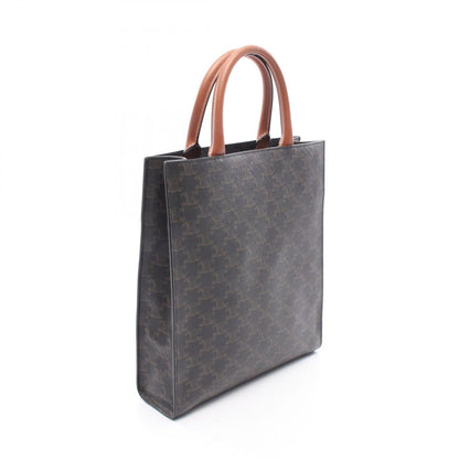 Celine Tote Small Vertical Cover Trio 2-Way Dark Brown Canvas Leather — view 2