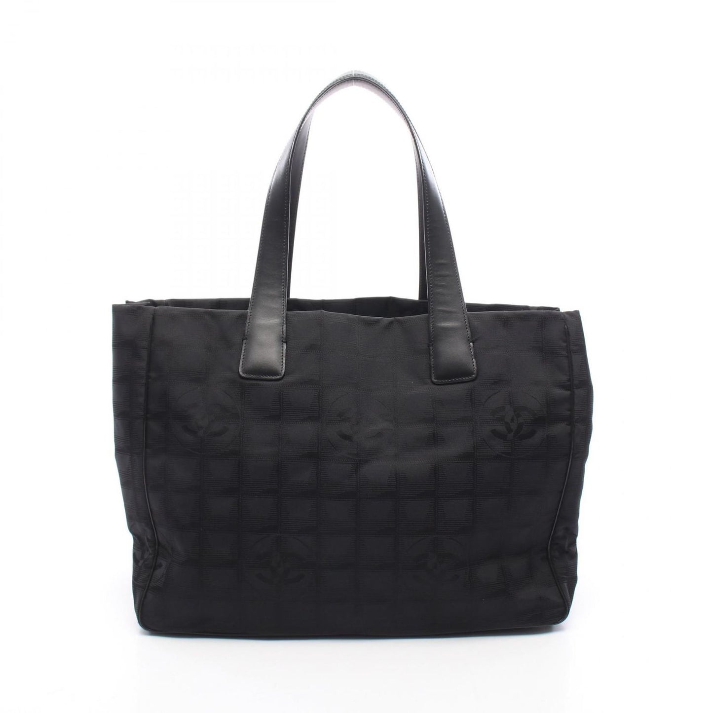 Chanel Tote New Travel Line MM Black Leather New MM