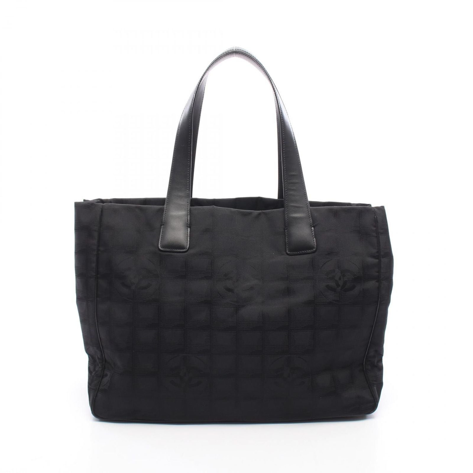 Chanel Tote New Travel Line MM Black Leather New MM