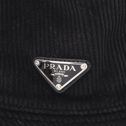 Prada Hat Triangle Plate Corduroy Bucket — view 6