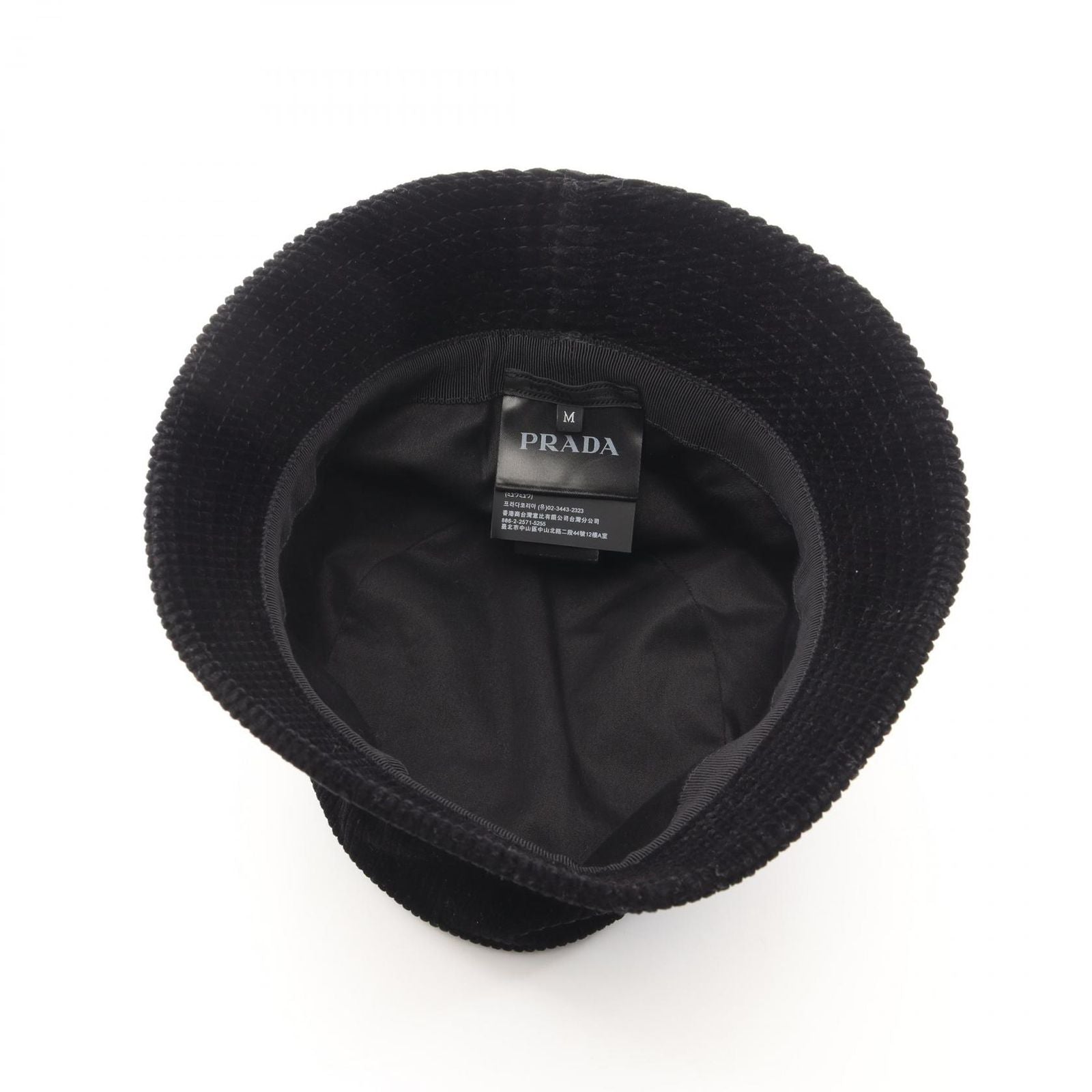 Prada Hat Triangle Plate Corduroy Bucket — view 3