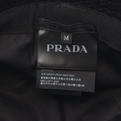 Prada Hat Triangle Plate Corduroy Bucket — view 4