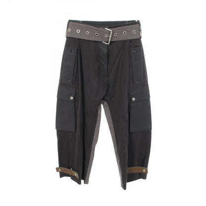 Louis Vuitton Cargo Pants High Waist An1 Black Cotton
