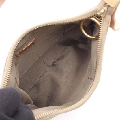 Fendi Shoulder Bag Zucchino Beige Brown Canvas Leather Hand — view 3