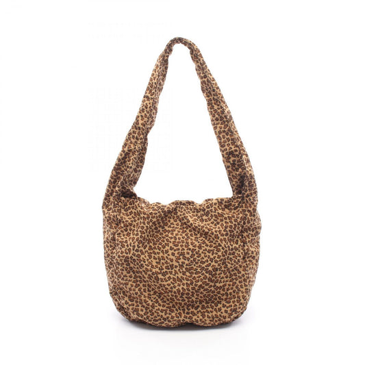 Bottega Veneta Shoulder Bag Leopard Brown Dark Nylon