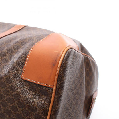 Celine Boston Bag Madakam Dark Brown Canvas Leather — view 5