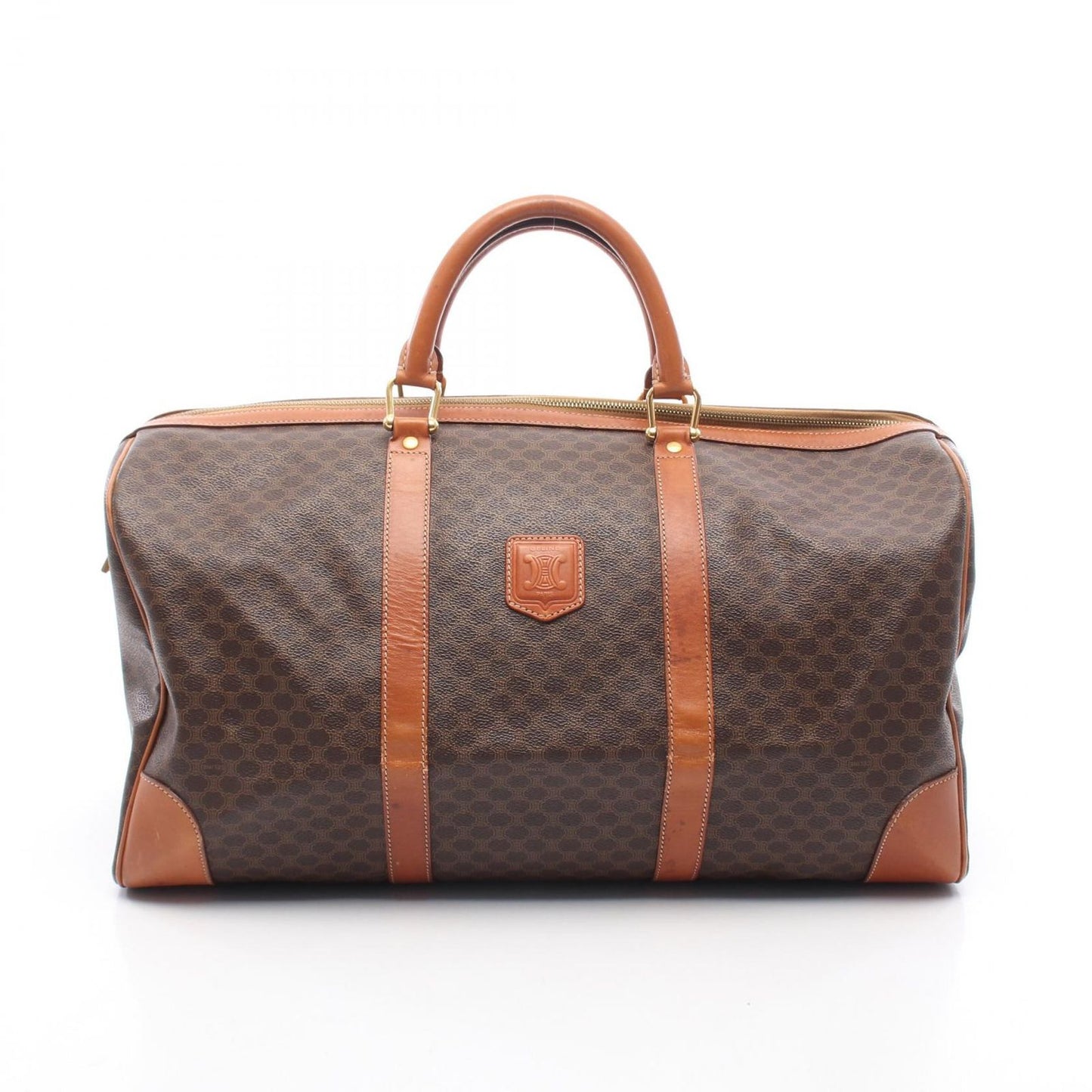 Celine Boston Bag Madakam Dark Brown Canvas Leather