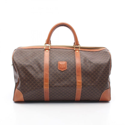 Celine Boston Bag Madakam Dark Brown Canvas Leather