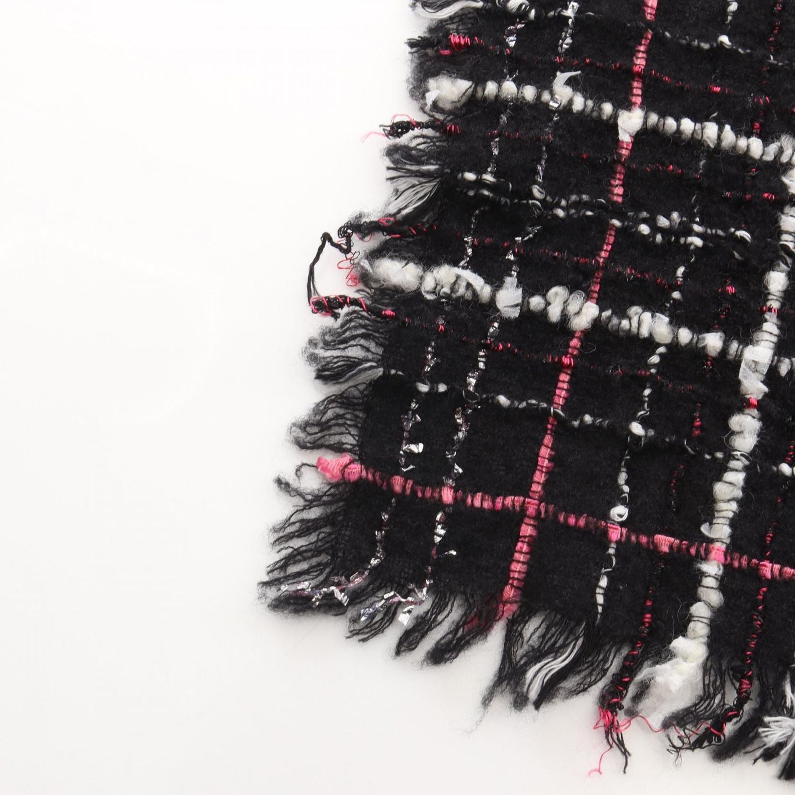 Chanel Shawl CC Logo Tweed Wool Scarf — view 5
