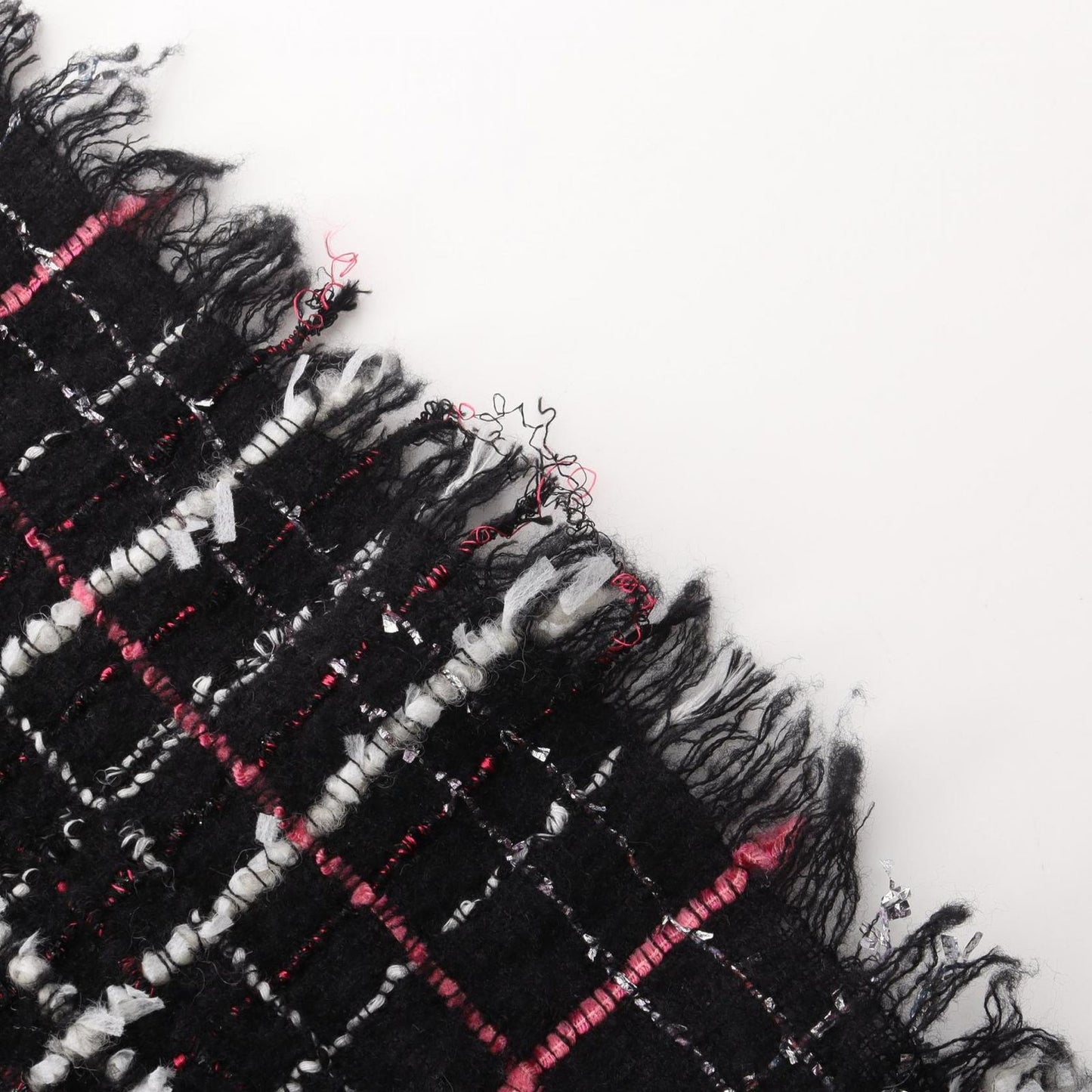 Chanel Shawl CC Logo Tweed Wool Scarf — view 7