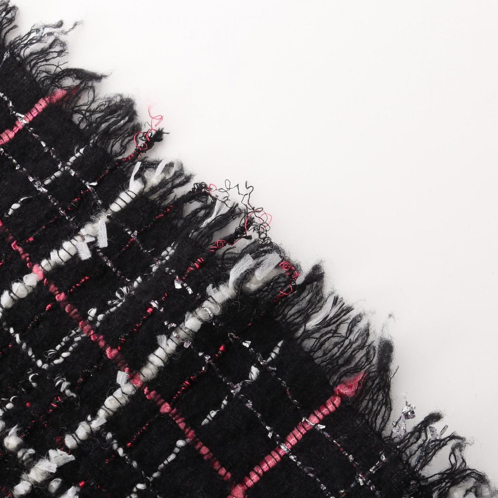 Chanel Shawl CC Logo Tweed Wool Scarf — view 7