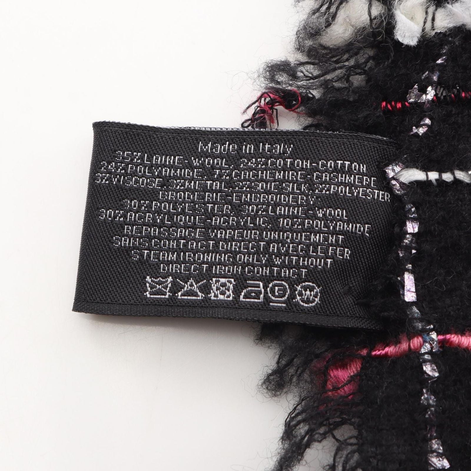 Chanel Shawl CC Logo Tweed Wool Scarf — view 3