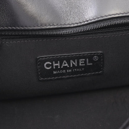Chanel Shoulder Bag Quilted Black Multi Fabric Lambskin Chain — view 4