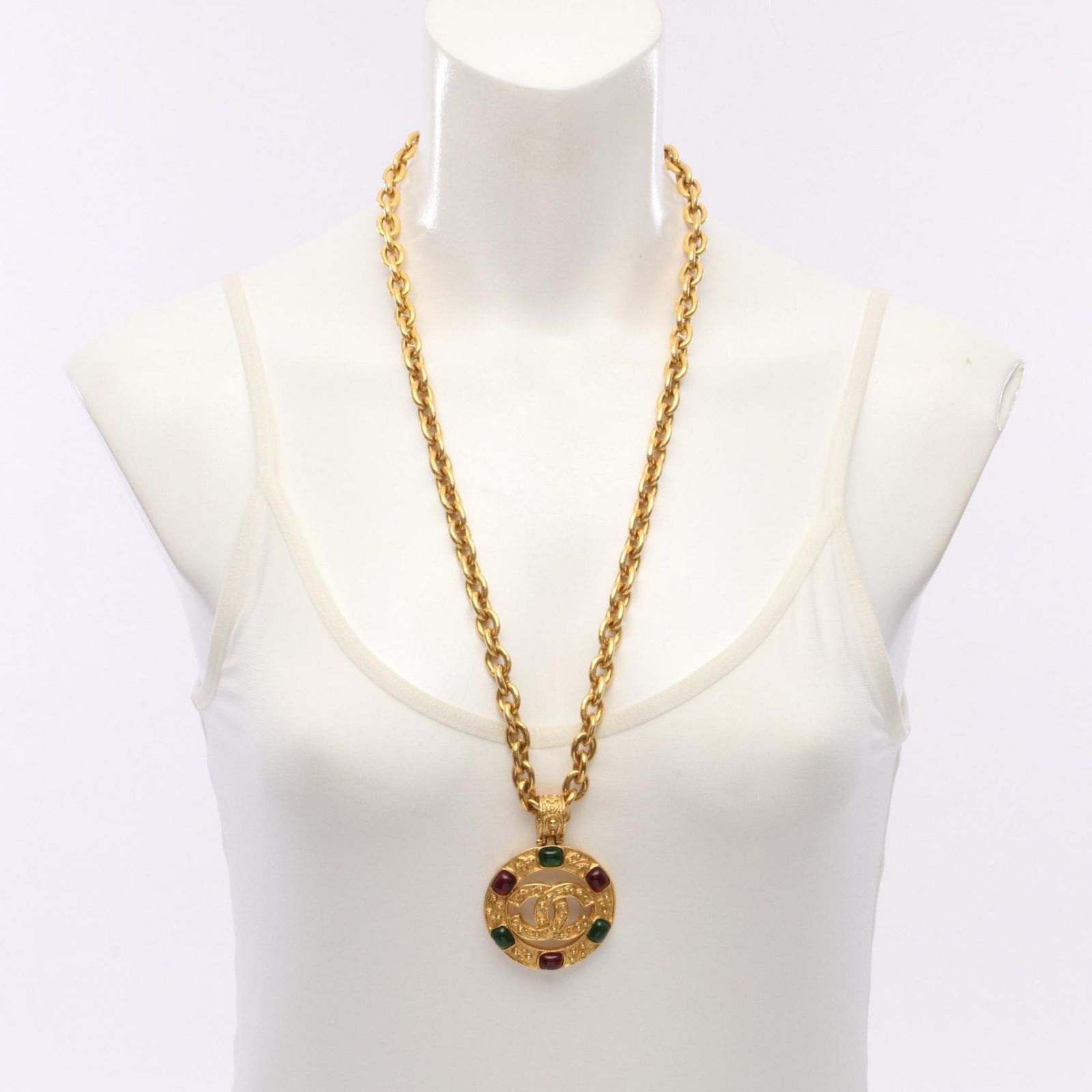 Chanel Necklace CC Logo Gripoix Long — view 6