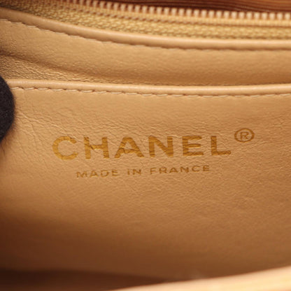 Chanel Shoulder Bag Mini Quilted Beige Caviar Leather Chain — view 4