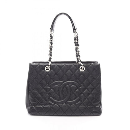Chanel Tote Quilted Grand Shopping GST Black Caviar Leather Chain