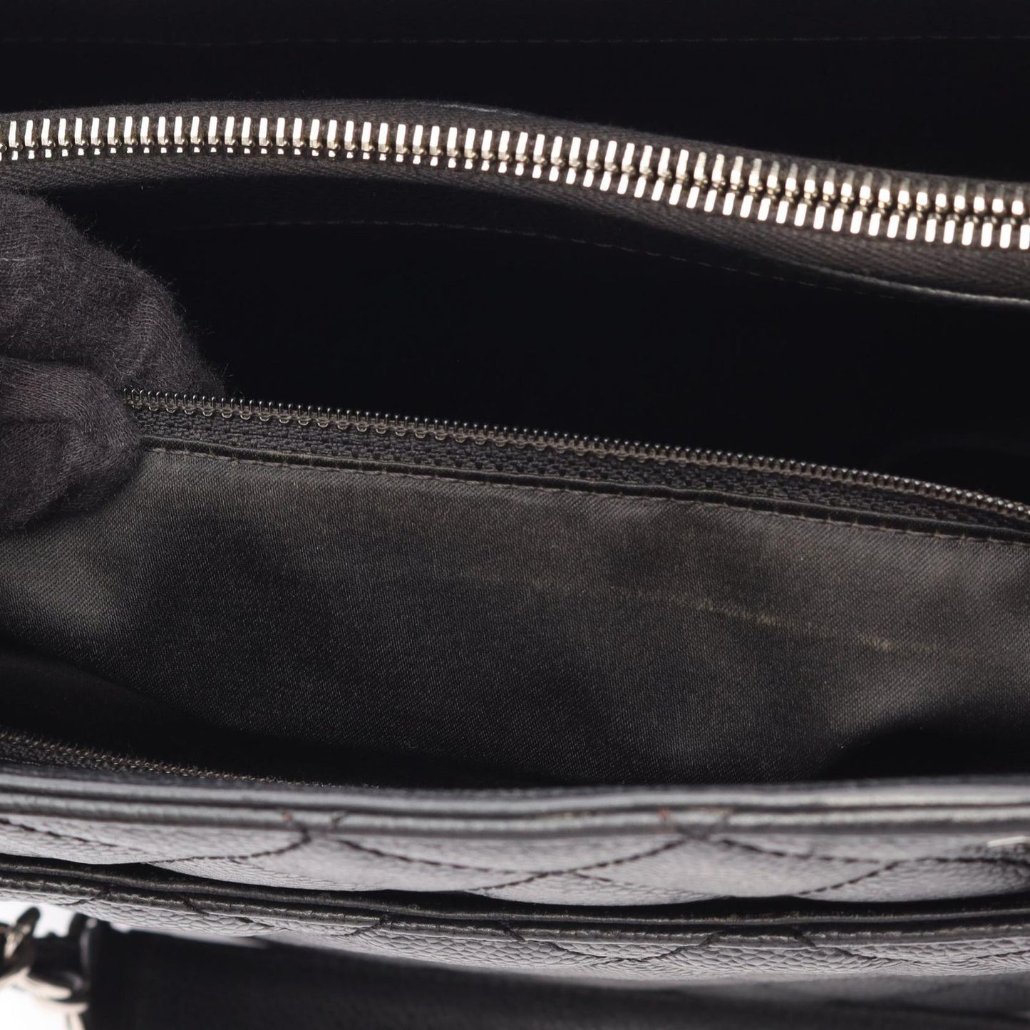 Chanel Tote Quilted Grand Shopping GST Black Caviar Leather Chain — view 6