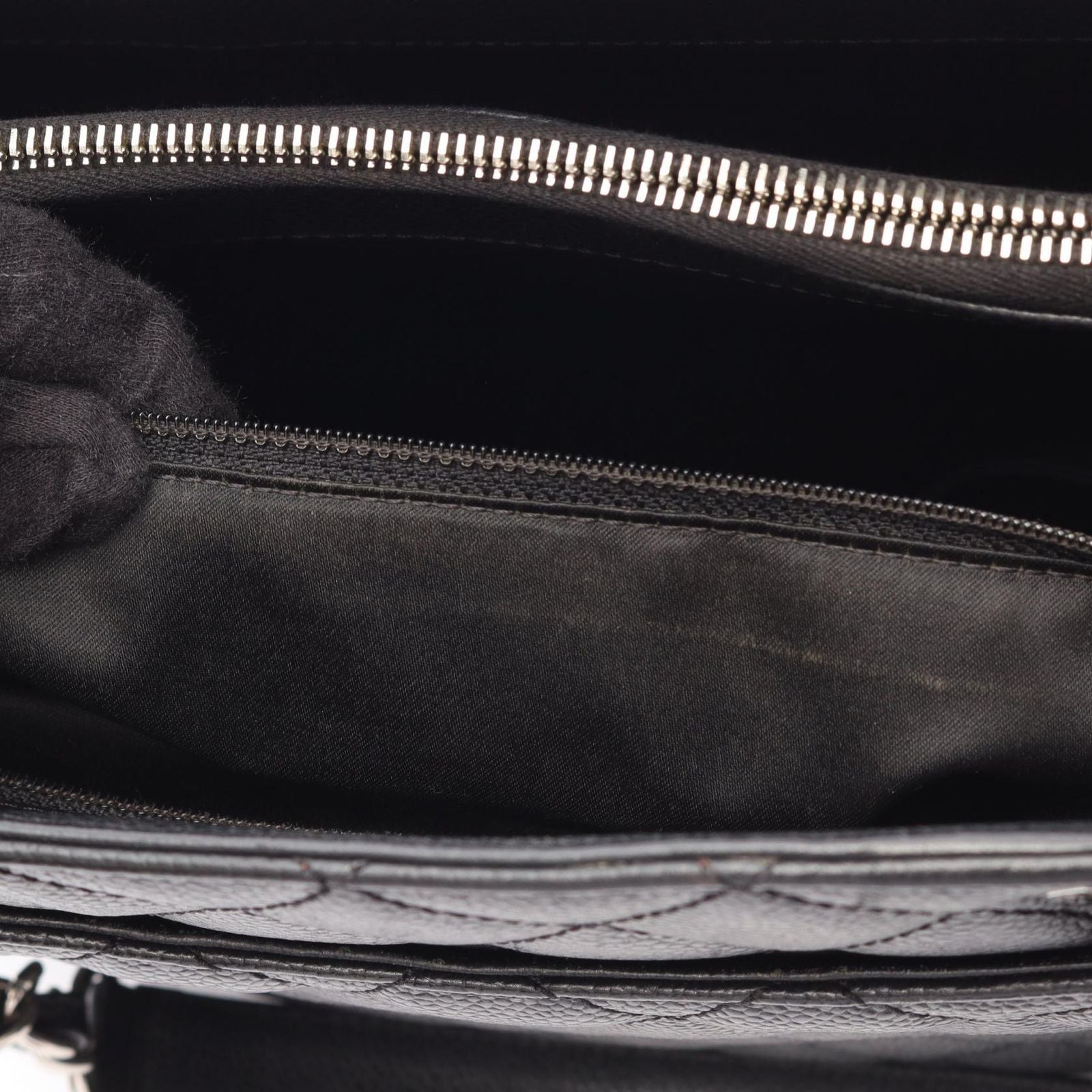 Chanel Tote Quilted Grand Shopping GST Black Caviar Leather Chain — view 6