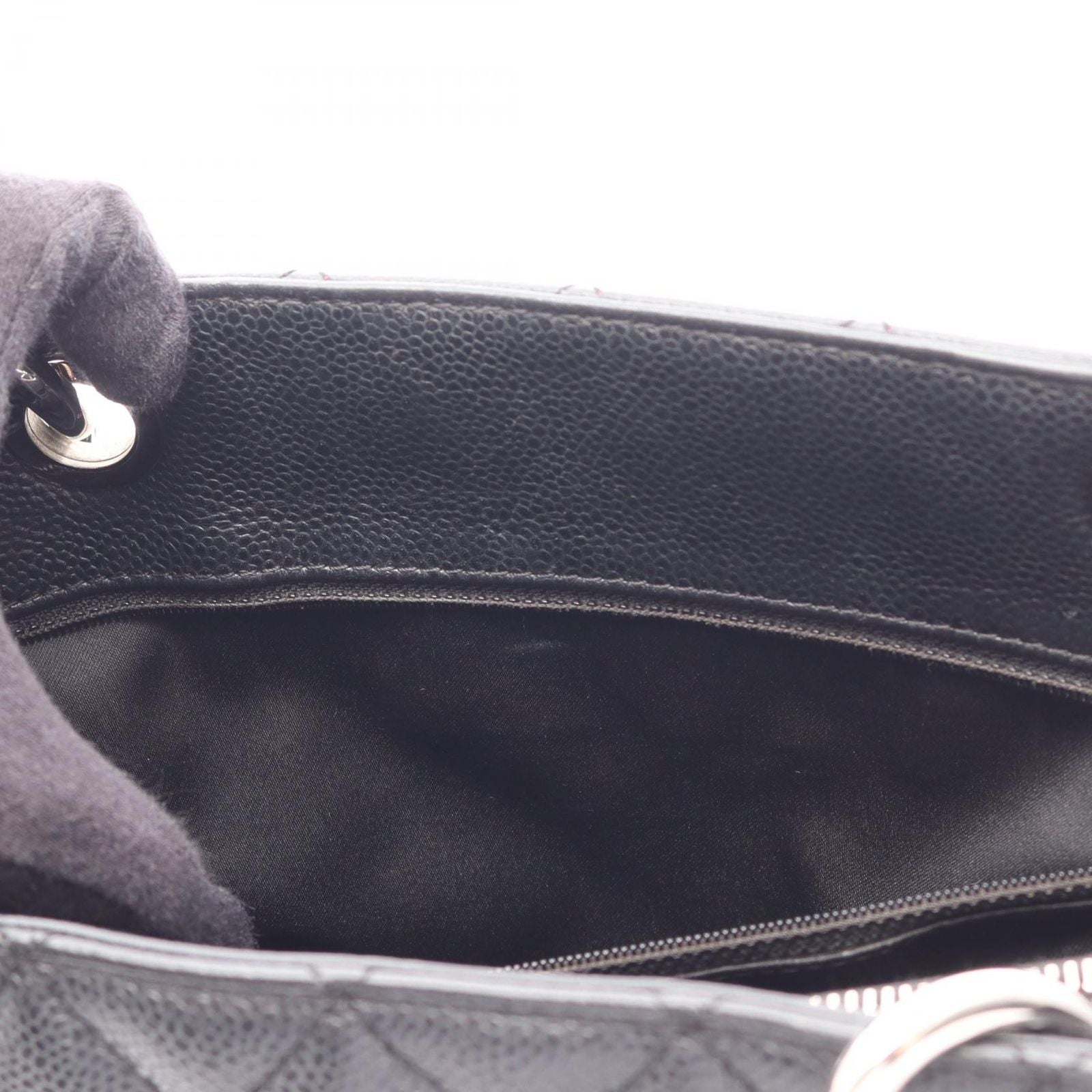 Chanel Tote Quilted Grand Shopping GST Black Caviar Leather Chain — view 7
