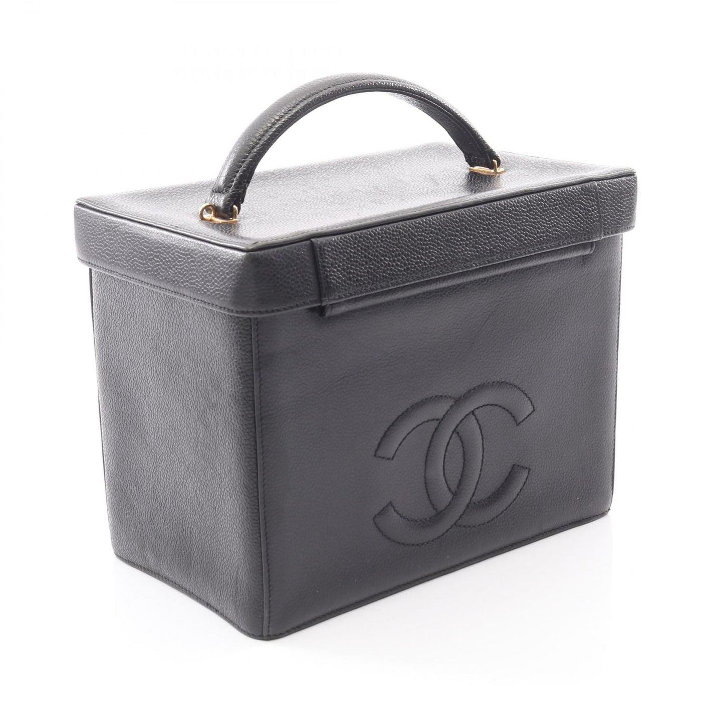 Chanel Handbag Bicolor CC Logo 2-Way Black Caviar Leather CC Vanity Chain — view 2