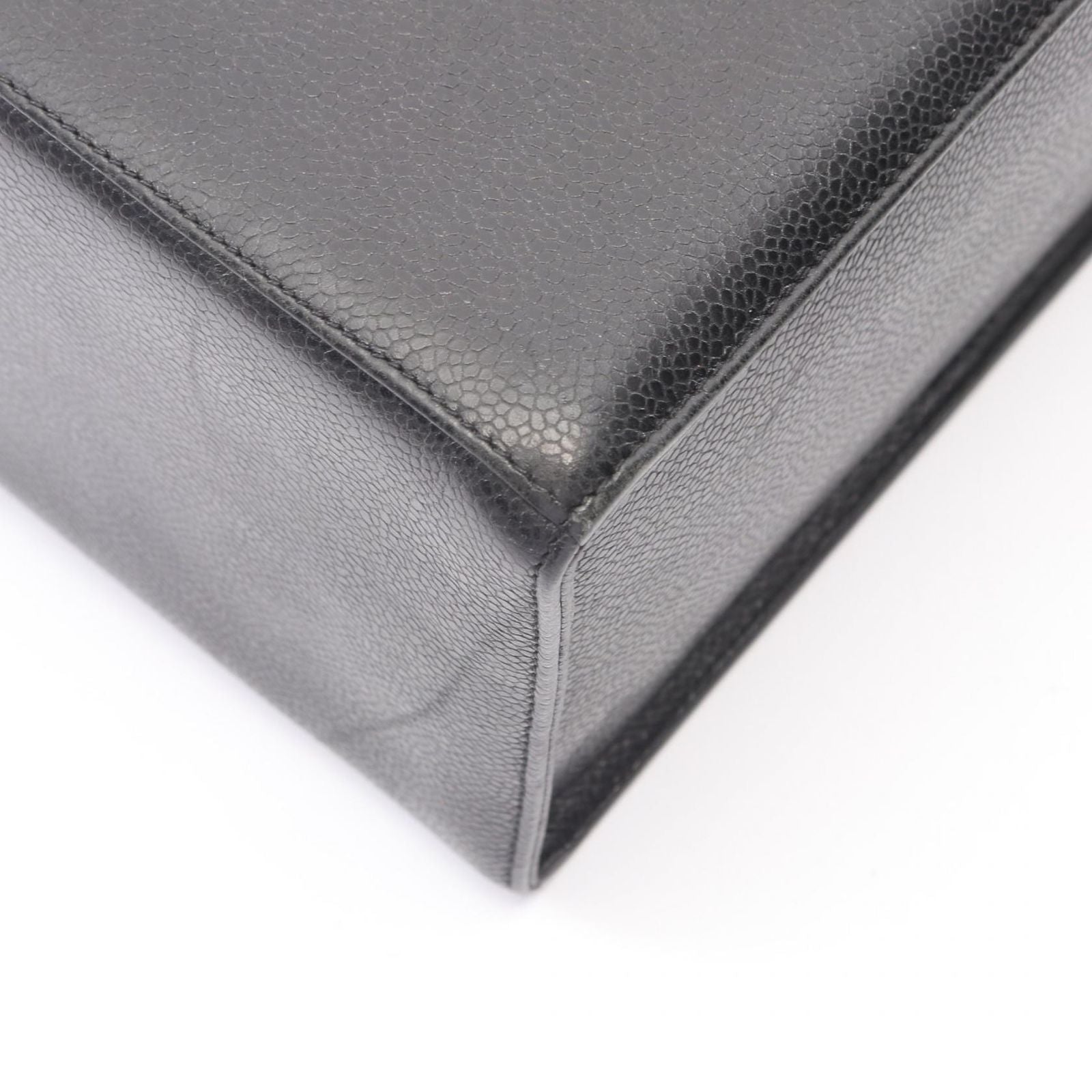 Chanel Handbag Bicolor CC Logo 2-Way Black Caviar Leather CC Vanity Chain — view 8